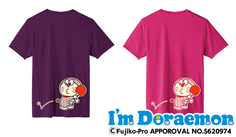 TWC I'm Doraemon 卓球TシャツD パープル　ピンク 