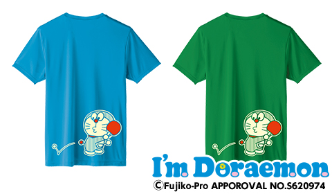 TWC I'm Doraemon 卓球TシャツD ターコイズ　グリーン 